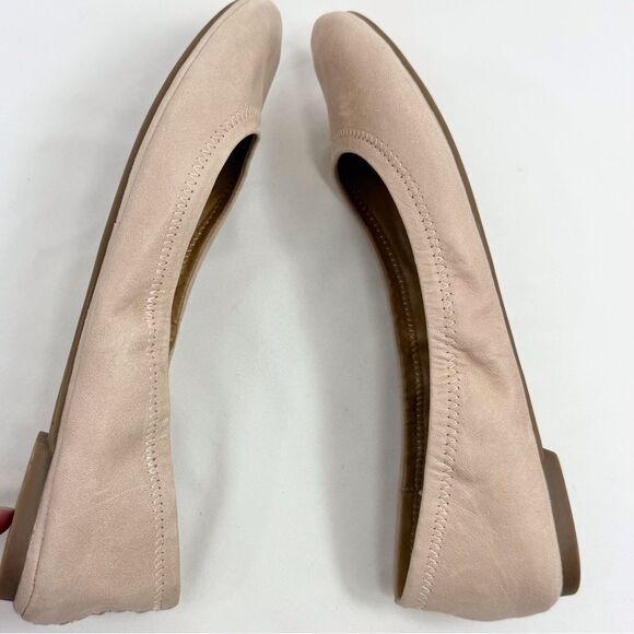 Lucky Brand ERIN Nude Leather Stretch Side Ballet Flats - Picture 6 of 14